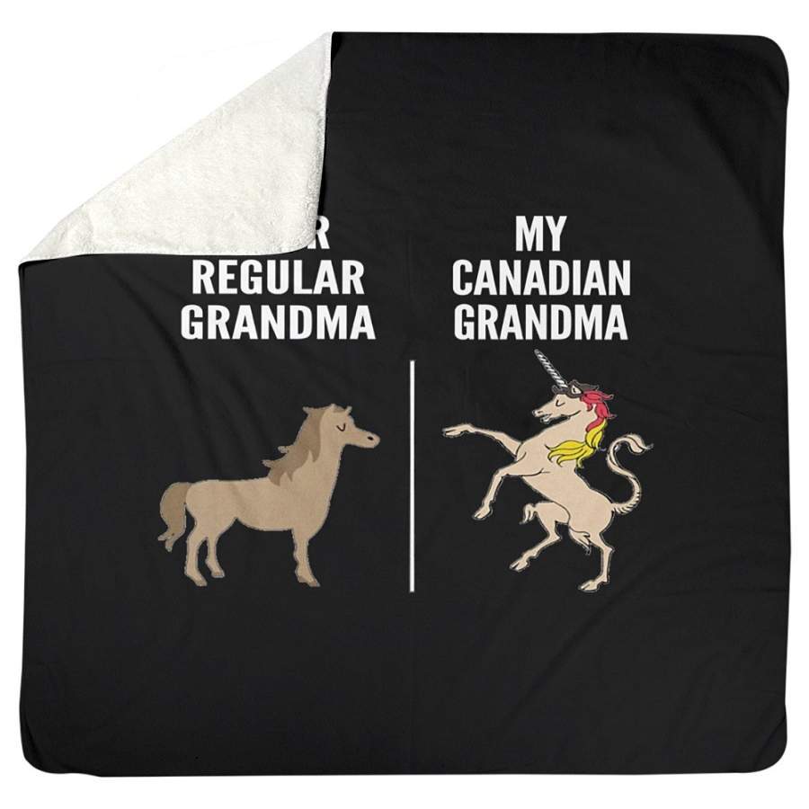 Vintage Funny Your Regular Grandma My Canadian Grandma Gift For Family Sherpa Blanket