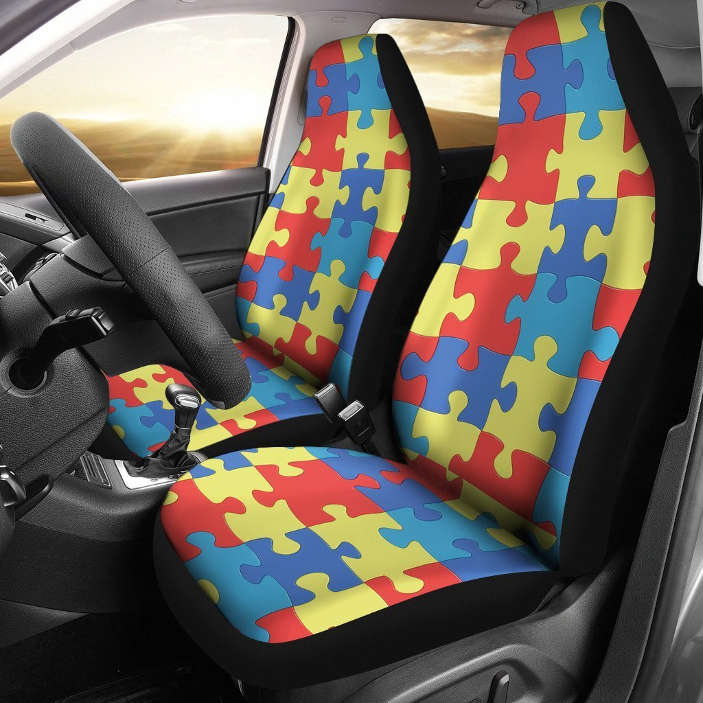 Autism Awareness Puzzles Car Seat Covers