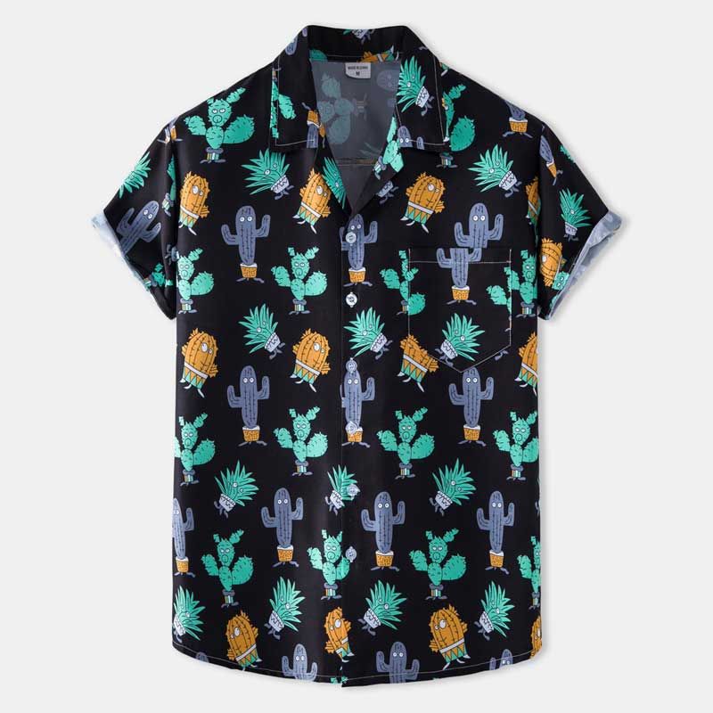 Funny Cactus Black Awesome Design Unisex Hawaii Shirt For Men And Women Ha51341