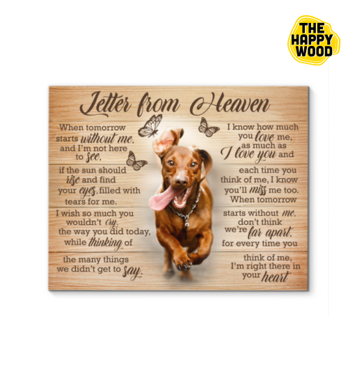 Brown Dachshund Letter From Heaven Custom Horizontal Canvas Poster For Home Decoration