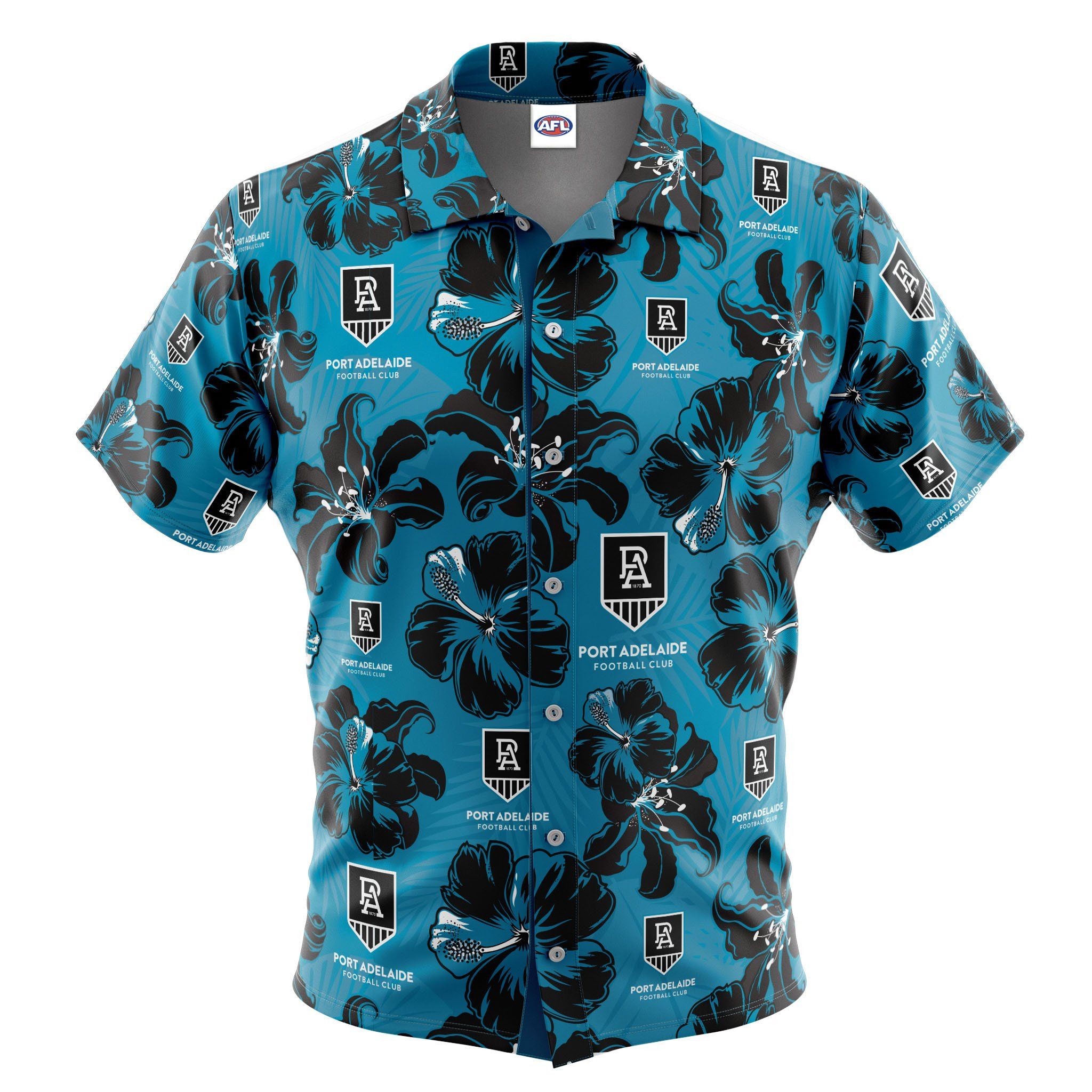 Afl Port Adelaide ‘floral’ Hawaiian Shirt