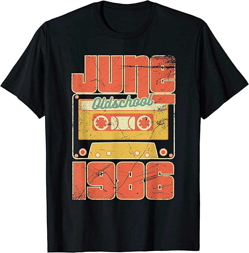 Vintage June 1986 Mixtape 33 Years Old 33rd Birthday T-Shirt