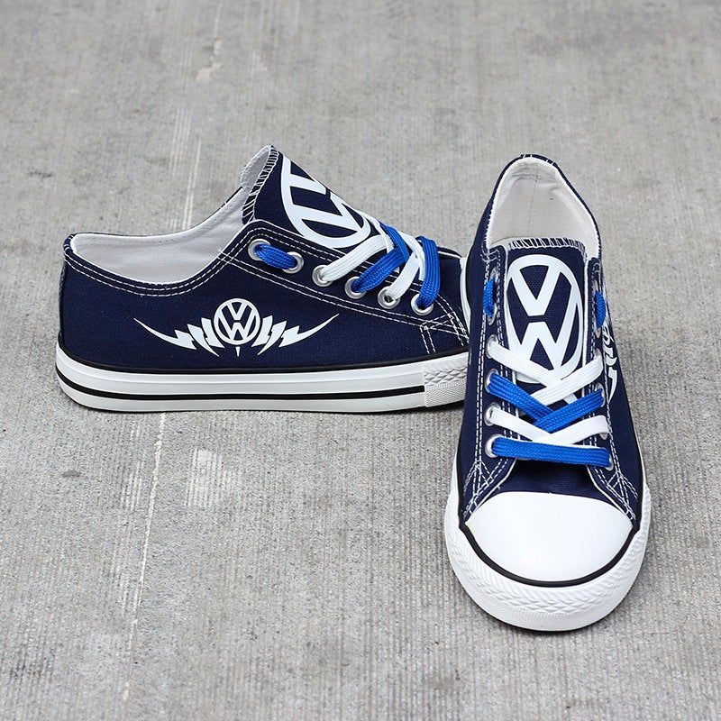 Love Volkswagen 04 Blue Low Top Shoes, Volkswagen Low Top, Birthday Gift, Motor Sport Lovers Shoes, Gift for Car Drivers Fathers Day