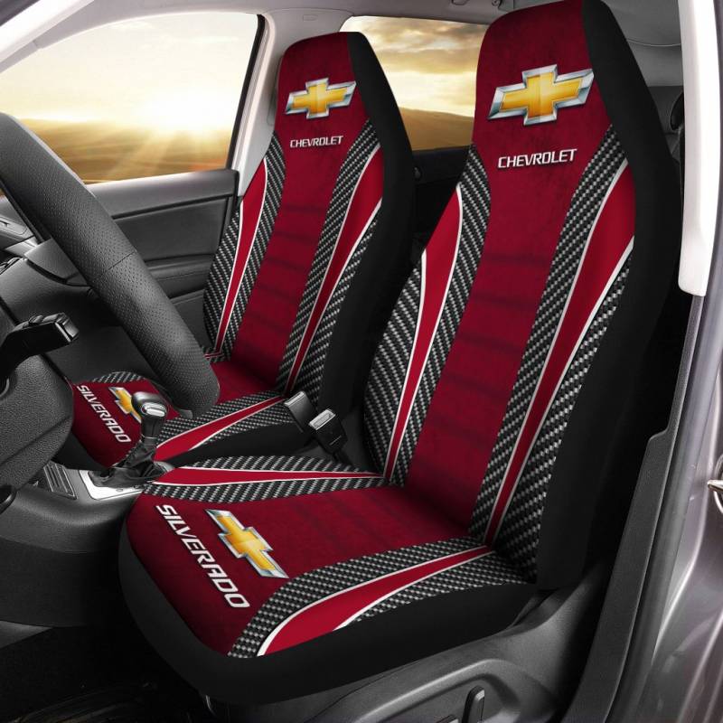 Chevrolet Silverado NCT Car Seat Cover (Set of 2) Ver 1 (Red)