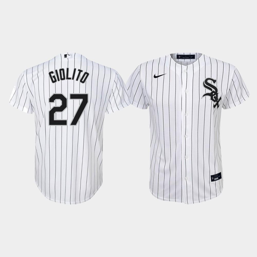 Youth Chicago White Sox Lucas Giolito 27 White Home Jersey