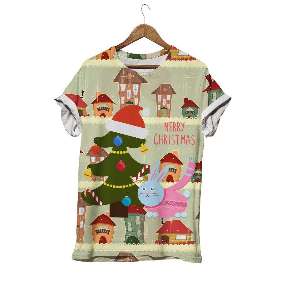 Christmas Tree With Rabbit City Rabbit T-shirt