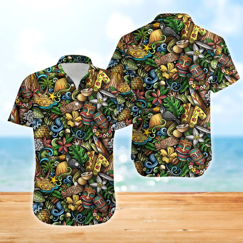 Tiki Colorful Awesome Aloha Hawaii Shirts For Men Women Ha95013