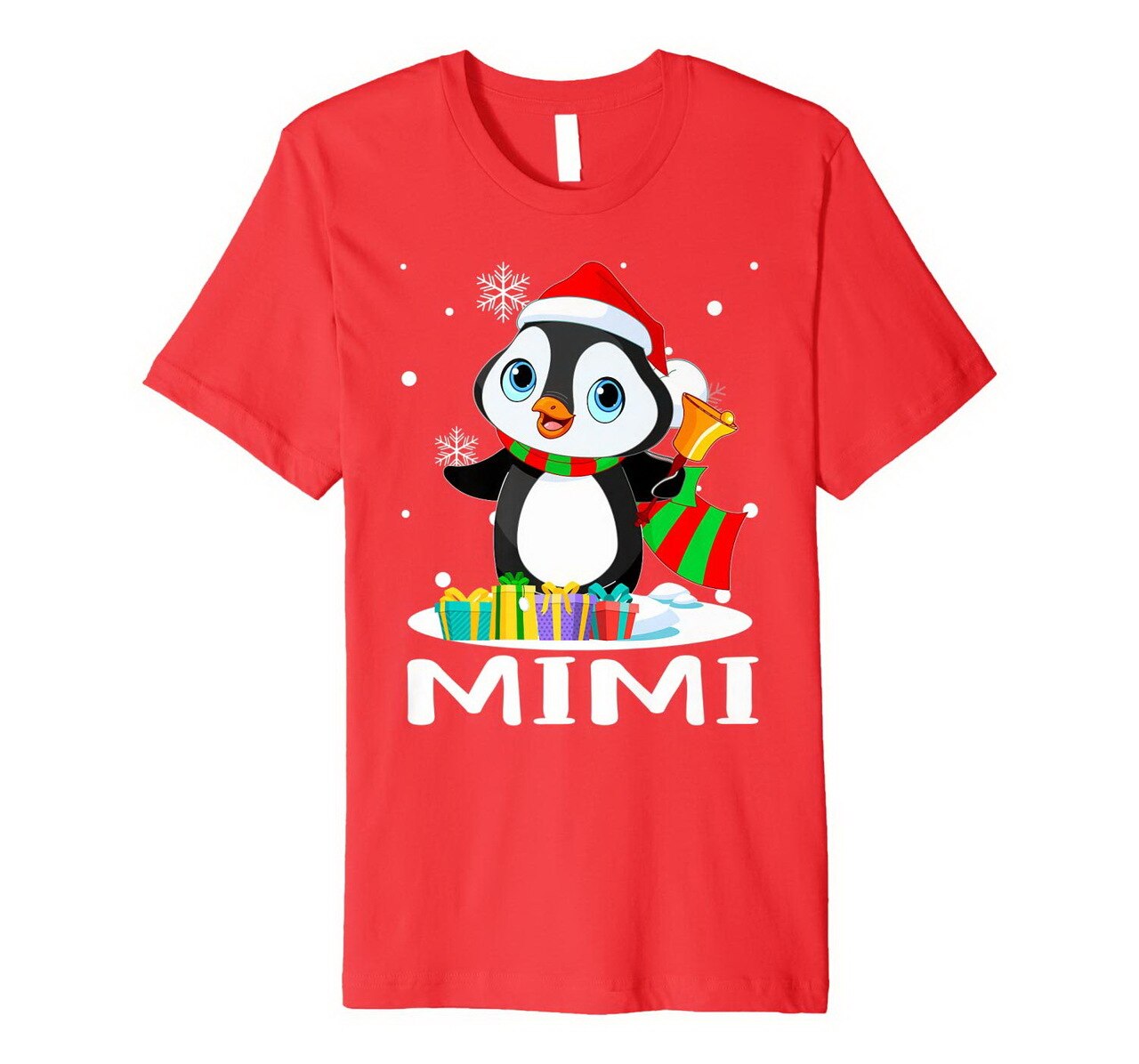 Mimi Penguin Hat Santa Christmas Matching Family Group Premium T-Shirt New