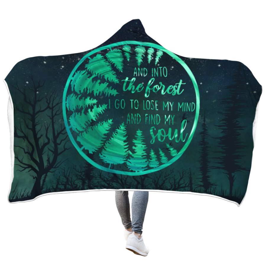 And Into The Forest Camping Hooded Blanket