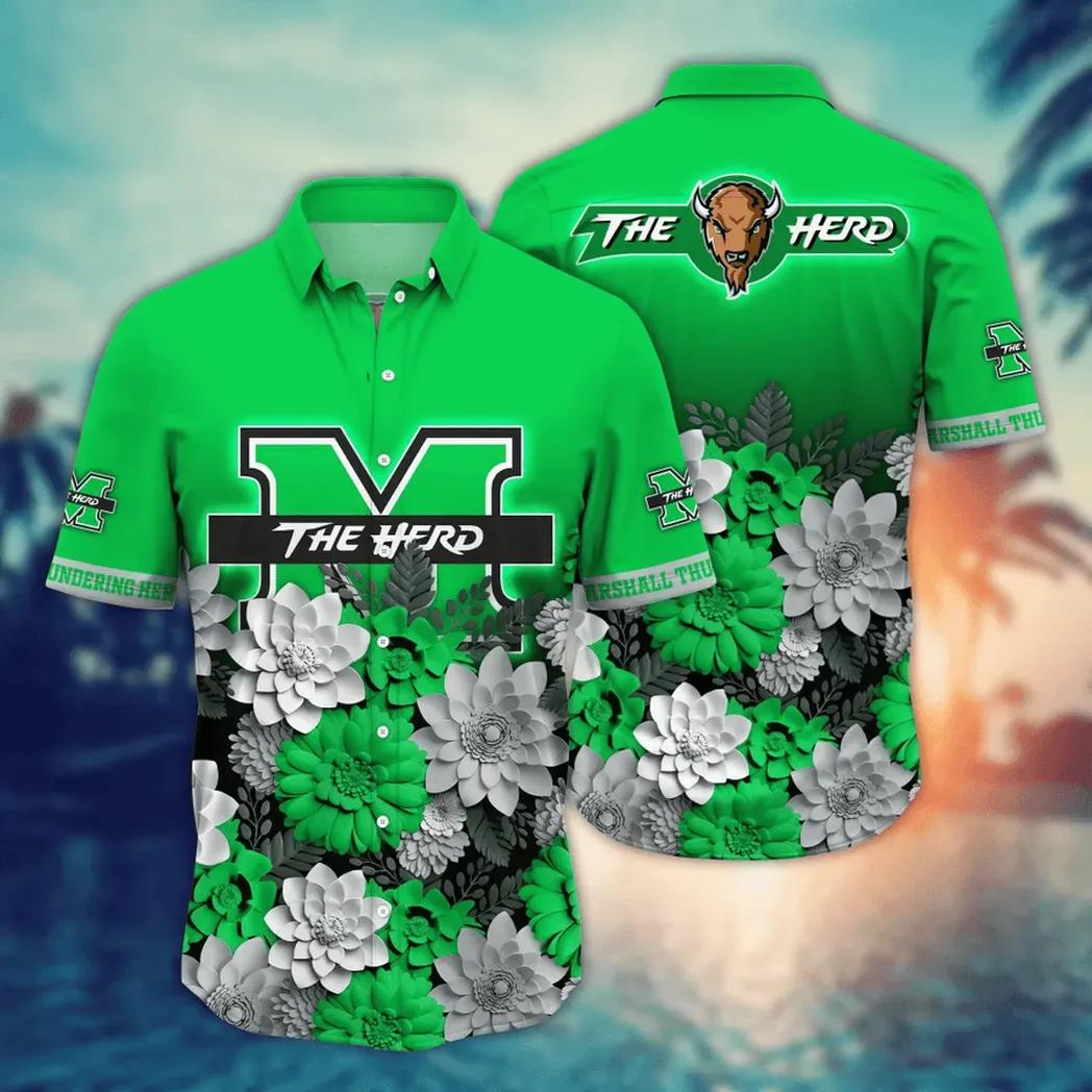 Marshall Thundering Herd Ncaa Flower Aloha Hawaiian Shirt 13, Ncaa Hawaiian Shirt