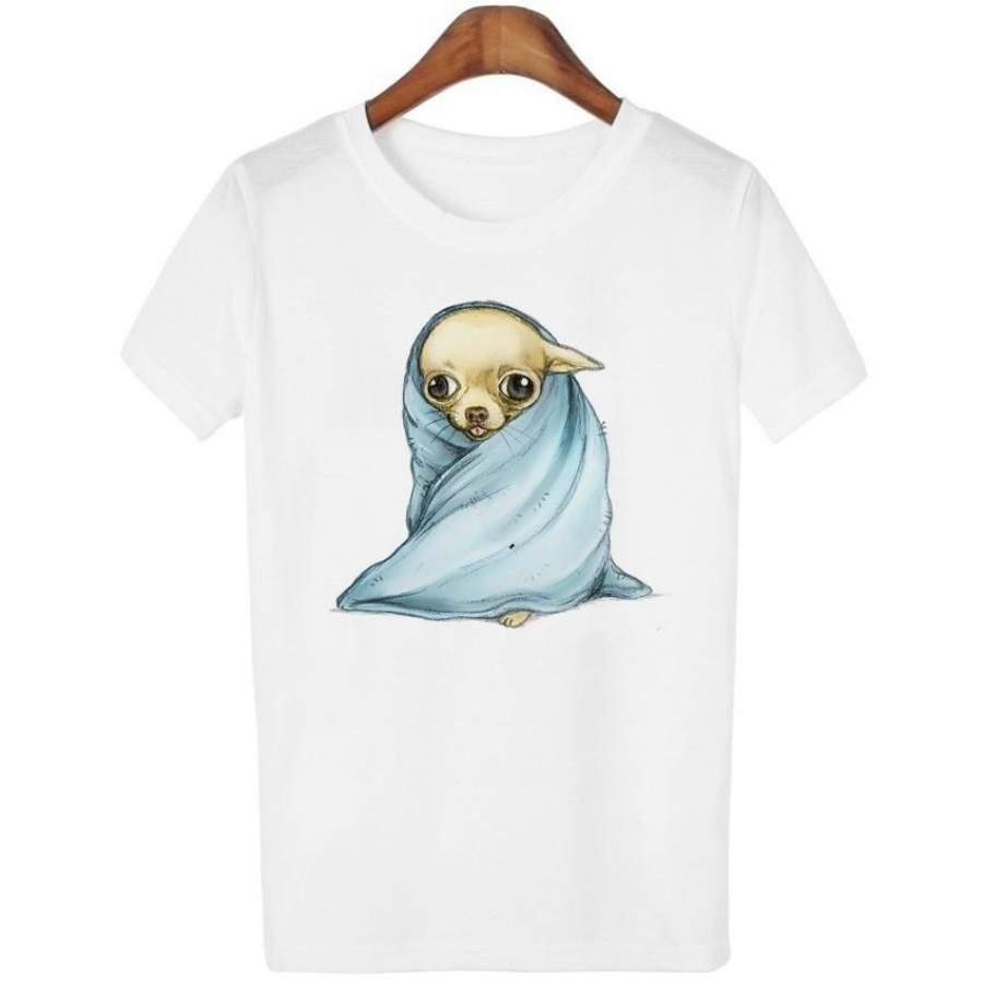 Summer Fashion Animal T-Shirt Women Pug Chihuahua print T Shirt High Quality Brand Tee Tops Short Sleeve T-Shirt