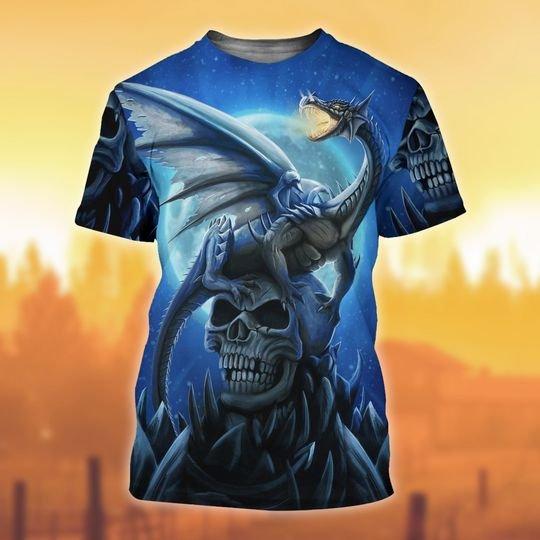 3D Skull Scary Halloween T Shirt