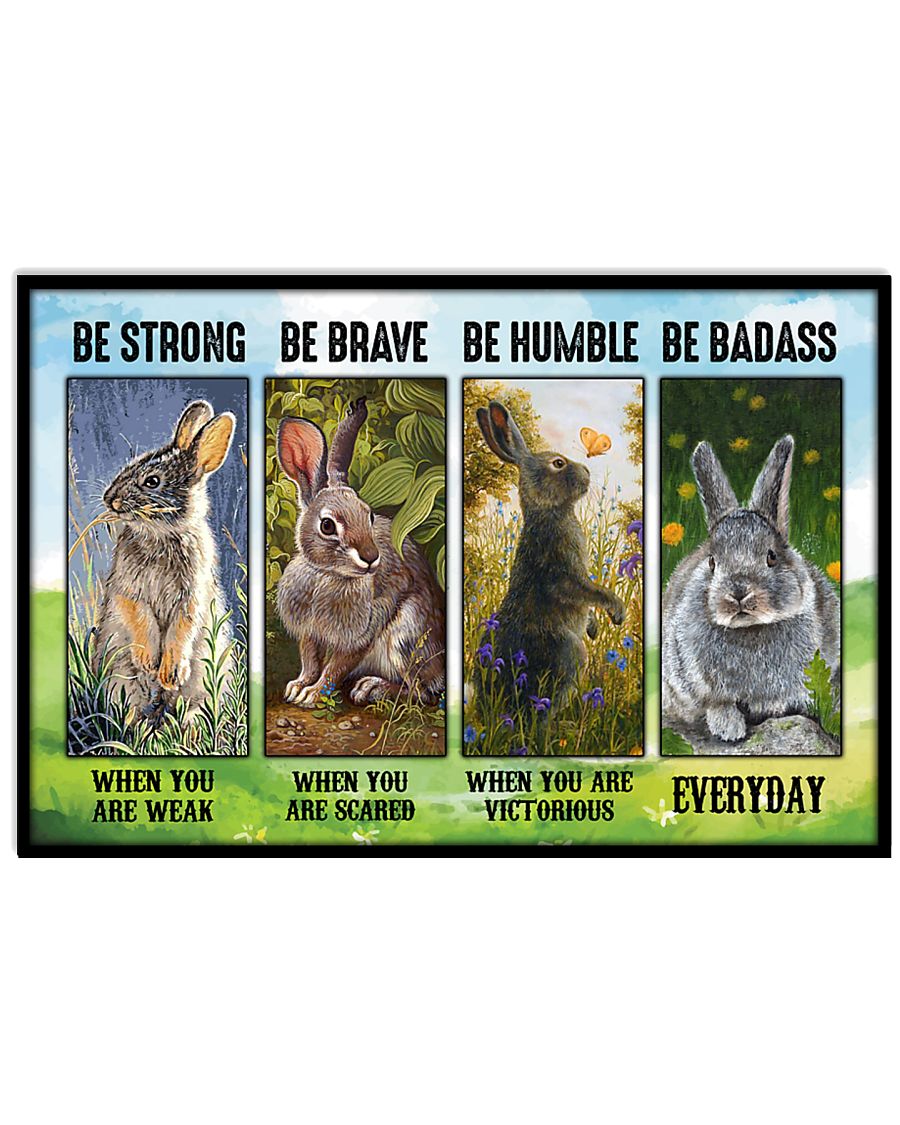 Rabbit Be Strong Poster Print, Canvas Print Wall Art, Canvas Poster Wall Decor