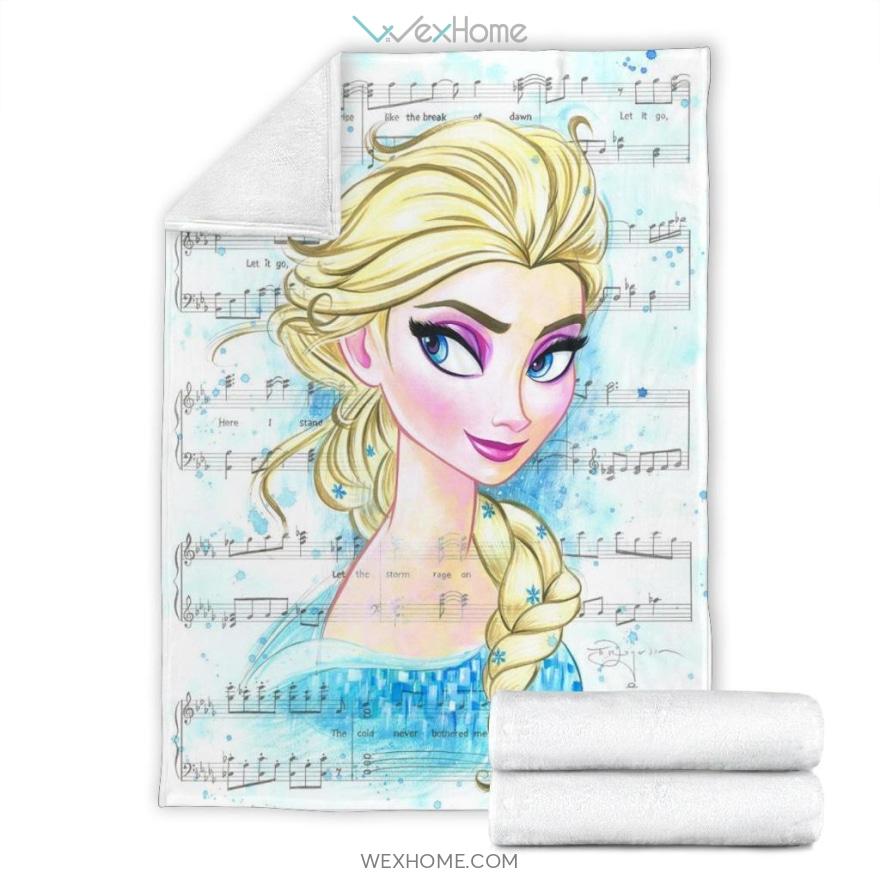 Frozen Song Lyric Elsa Cartoon Premium Blanket Collection W1111