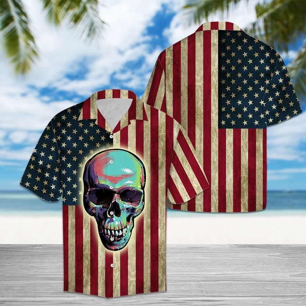 Aloha Shirt Skull American Flag H207018 – Hawaiian Shirt