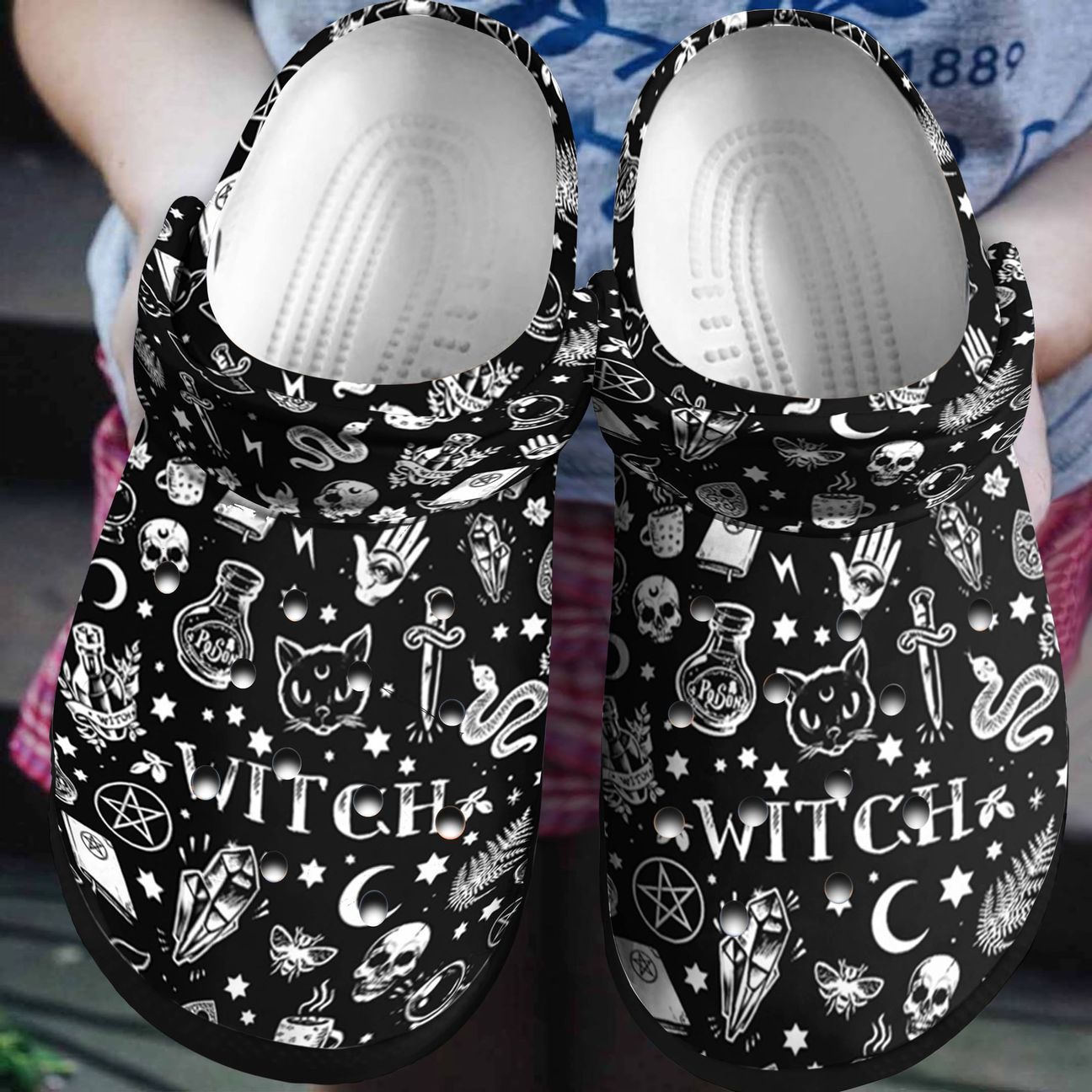 Wicca Personalized Clog, Custom Name, Text, Color, Number Fashion Style For Women, Men, Kid, Print 3D Witch