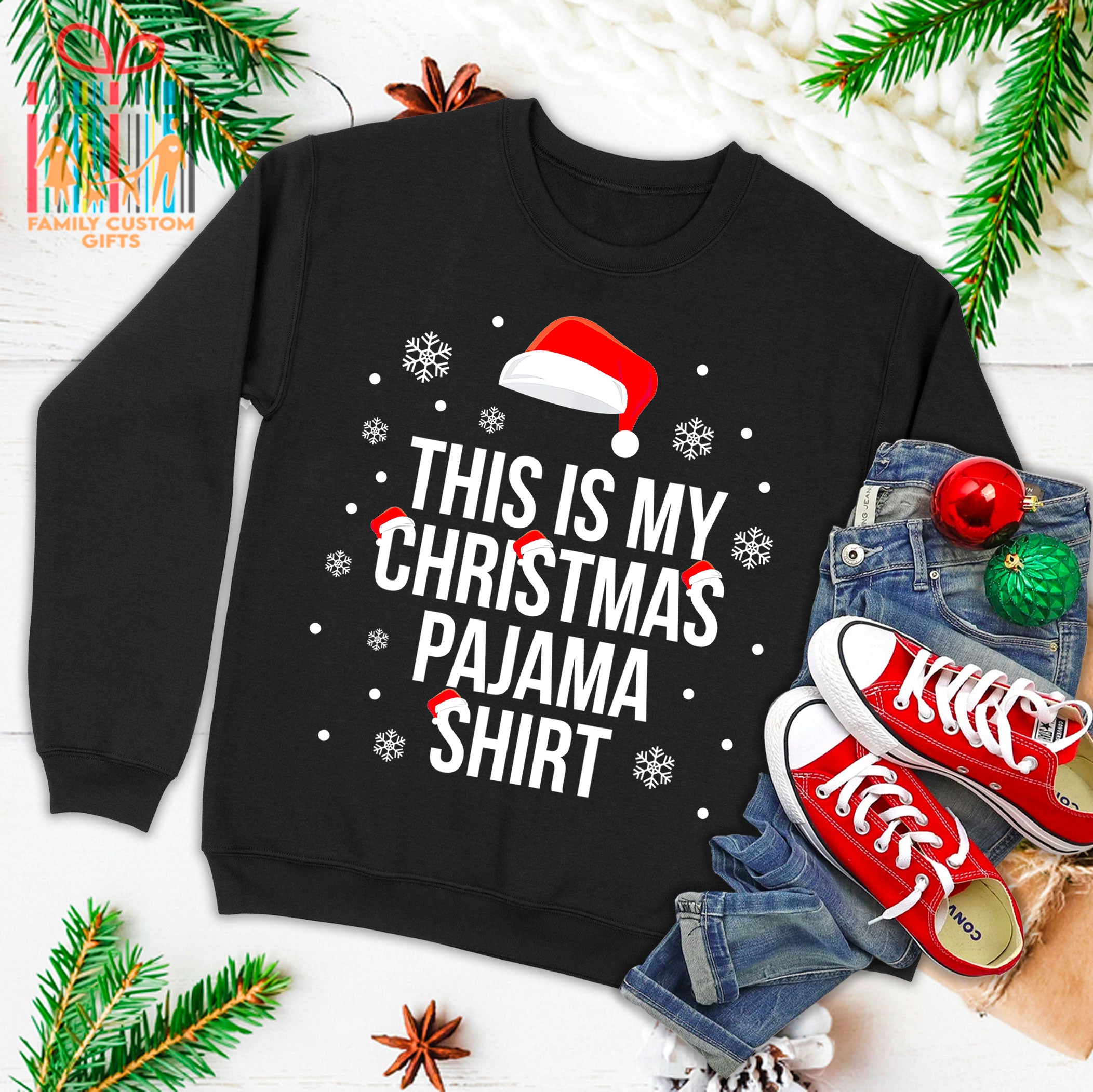 This Is My Christmas Pajama Shirt Funny Christmas Xmas Ugly Christmas Sweater T-Shirt