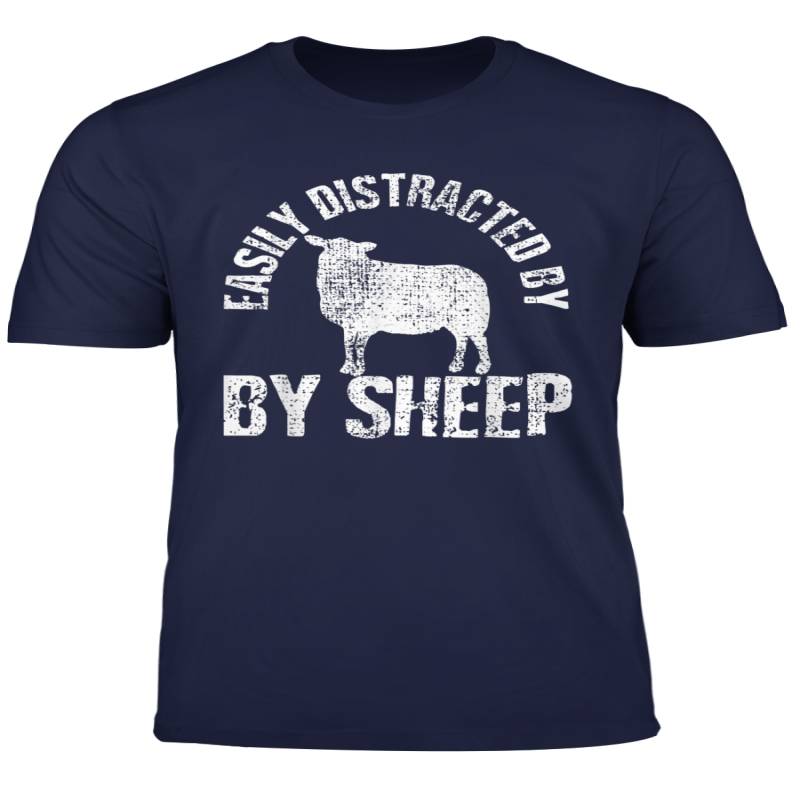 Easily Distracted By Sheep Tshirt Farm Animal Vintage Gift