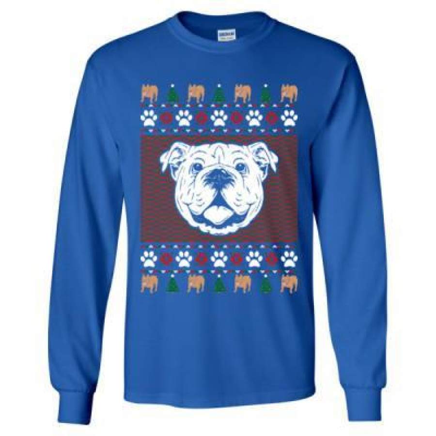 AGR Bulldog Ugly Christmas Sweater – Long Sleeve T-Shirt