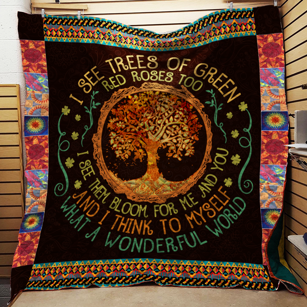 I see Trees of Green Quilt Blanket