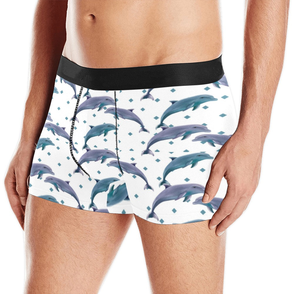 Dolphins Pattern Dotted Background Men’S All Over Print Boxer Briefs Men’S Underwear