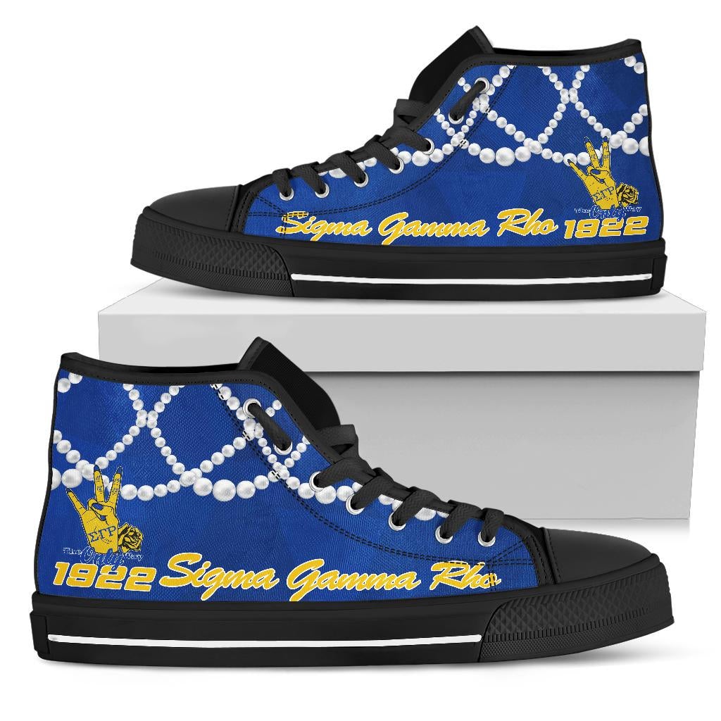 Wonder Print Footwear – Sigma Gamma Rho K.H Pearls High Top Shoe Lt10