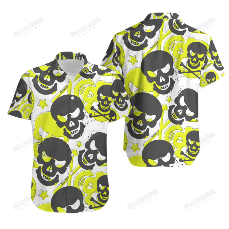 Love Skull Yellow Hawaii Shirt Ha74929