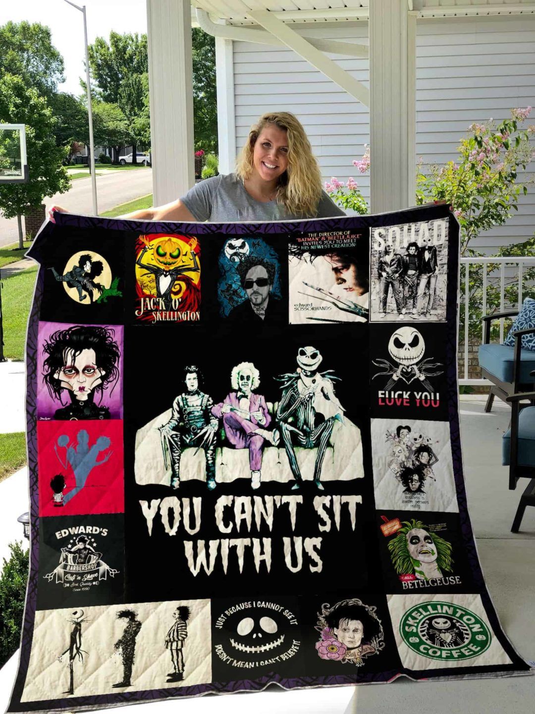 You can’t sit with us Halloween Quilt BLANKET