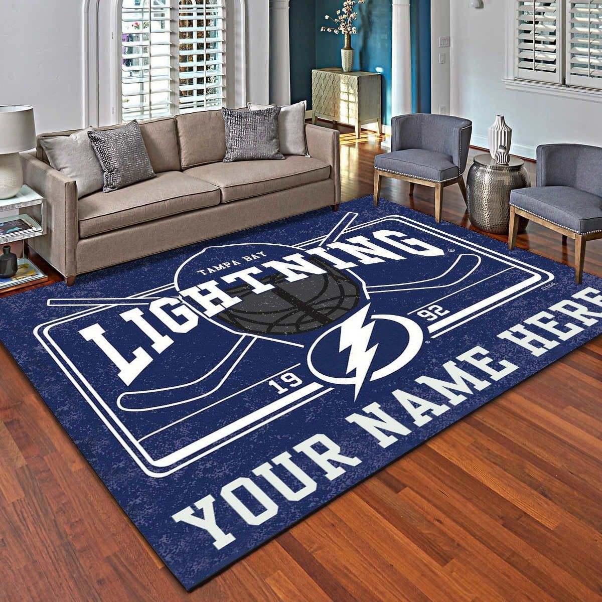 Tampa Bay Lightning Personalized Rugs, Living Room Bedroom Carpet – Customized Floor Mat