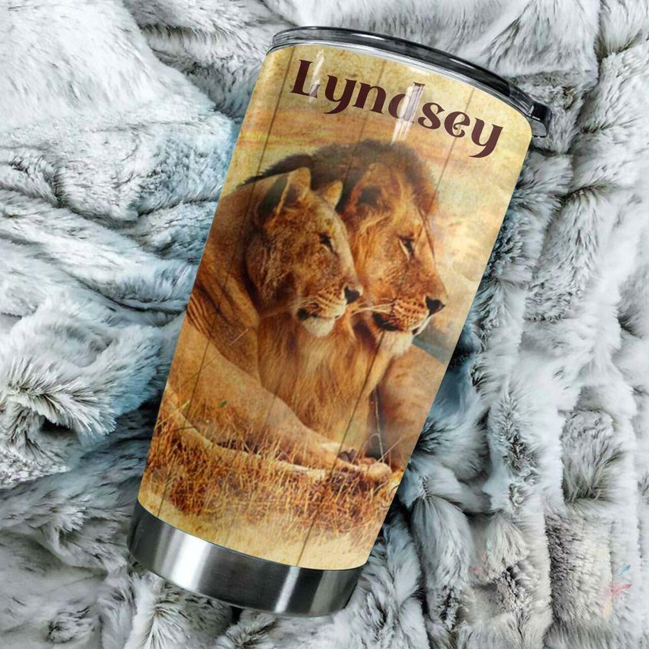 To My Husband The Day I Met You Lion Ver B15N4 Personalized Stainless Steel Tumbler Customize Name, Text, Number