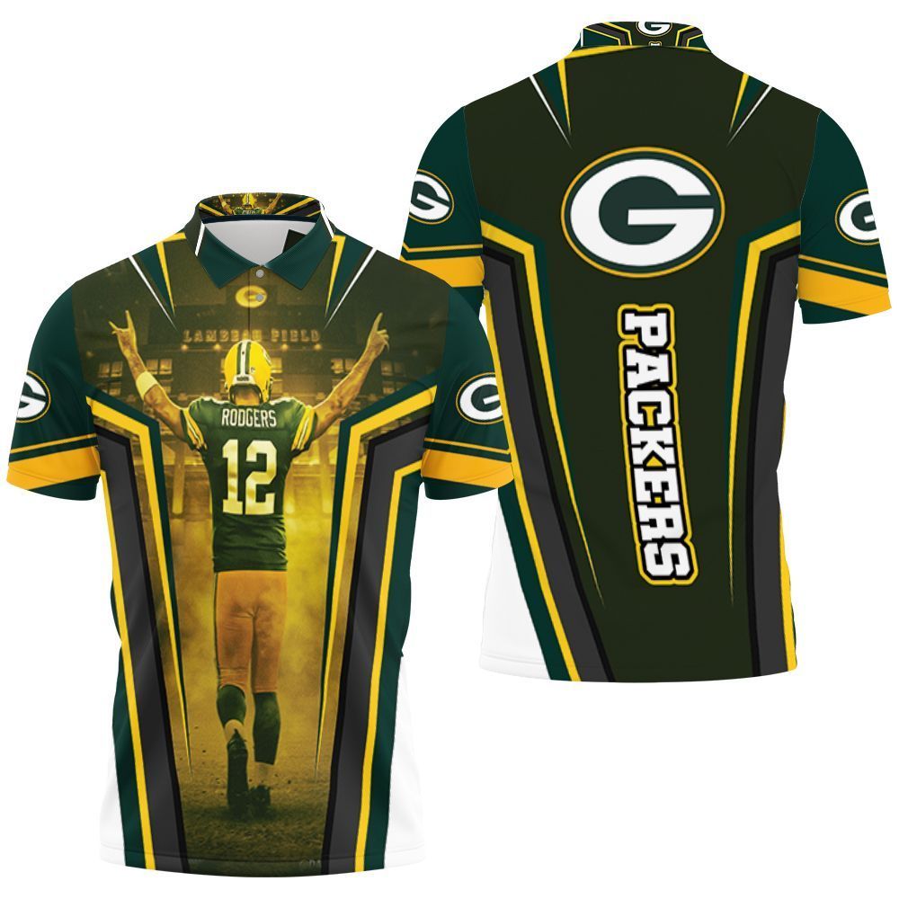 Green Bay Packers Aaron Rodgers 12 For Fans 3D Polo Shirt, Jersey