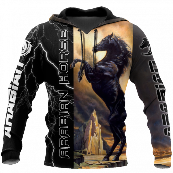 Black Stallion Arabian Horse 3D All Over Printed Shirt Hoodie Pi301202