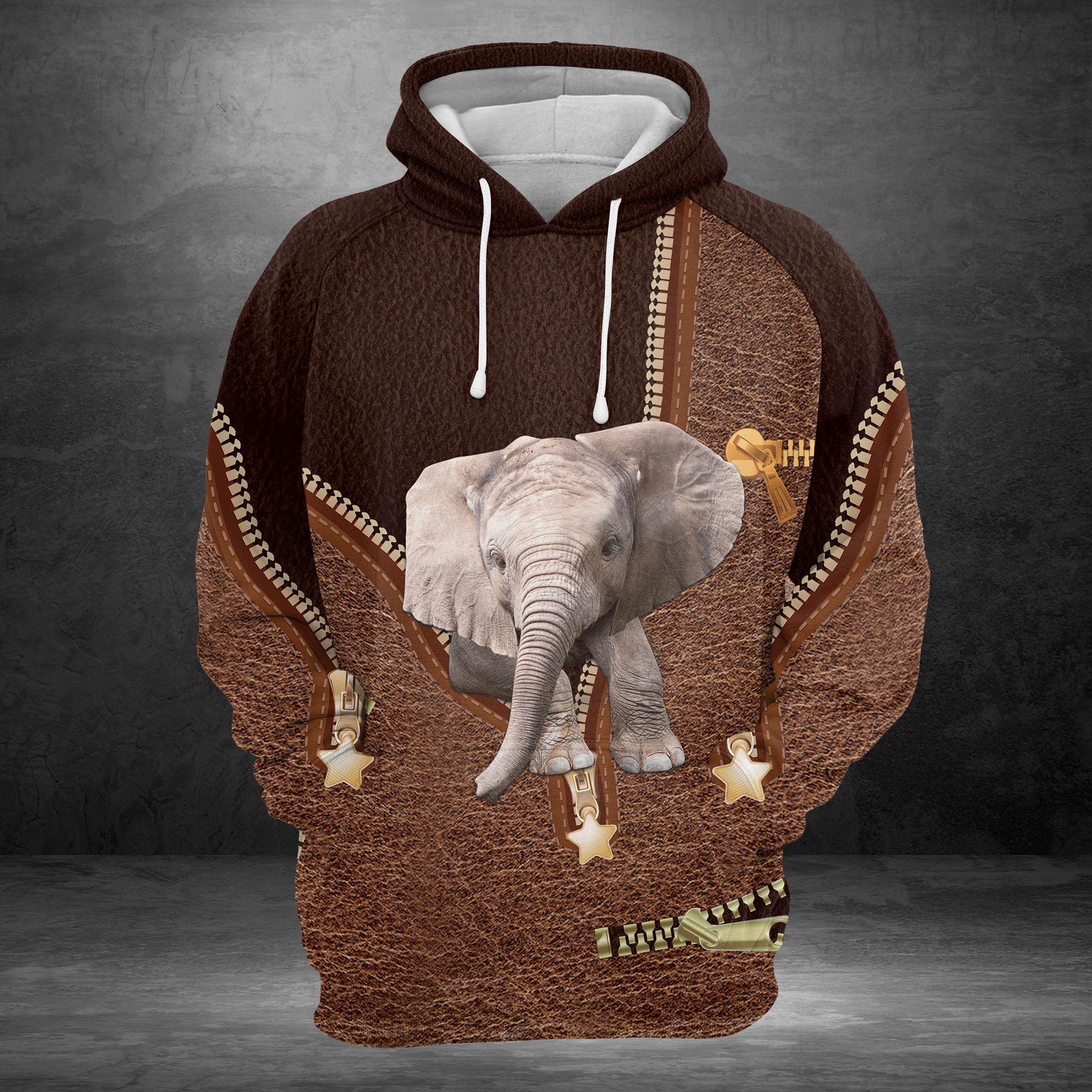 Hoodie Mother’s day Father’s day unique gift ideas for mom & dad from daughter & son kids, meaningful birthday presents –  Elephant Leather G5831 – All Over Print Unisex Hoodie