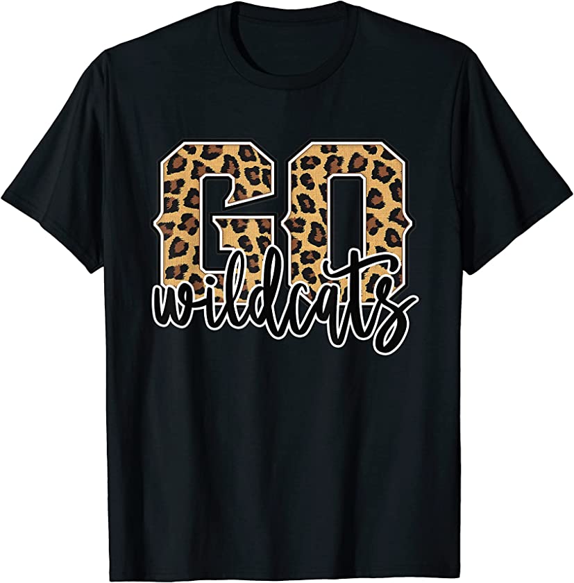 Wildcats Go Wildcats Leopard Print Womens Cheetah Graphic T-Shirt