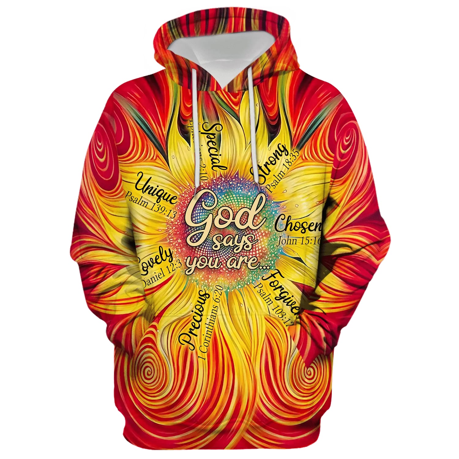 Sunflower God Says You Are Hoodie Men & Women Christian Hoodie 3D Printed Hoodie