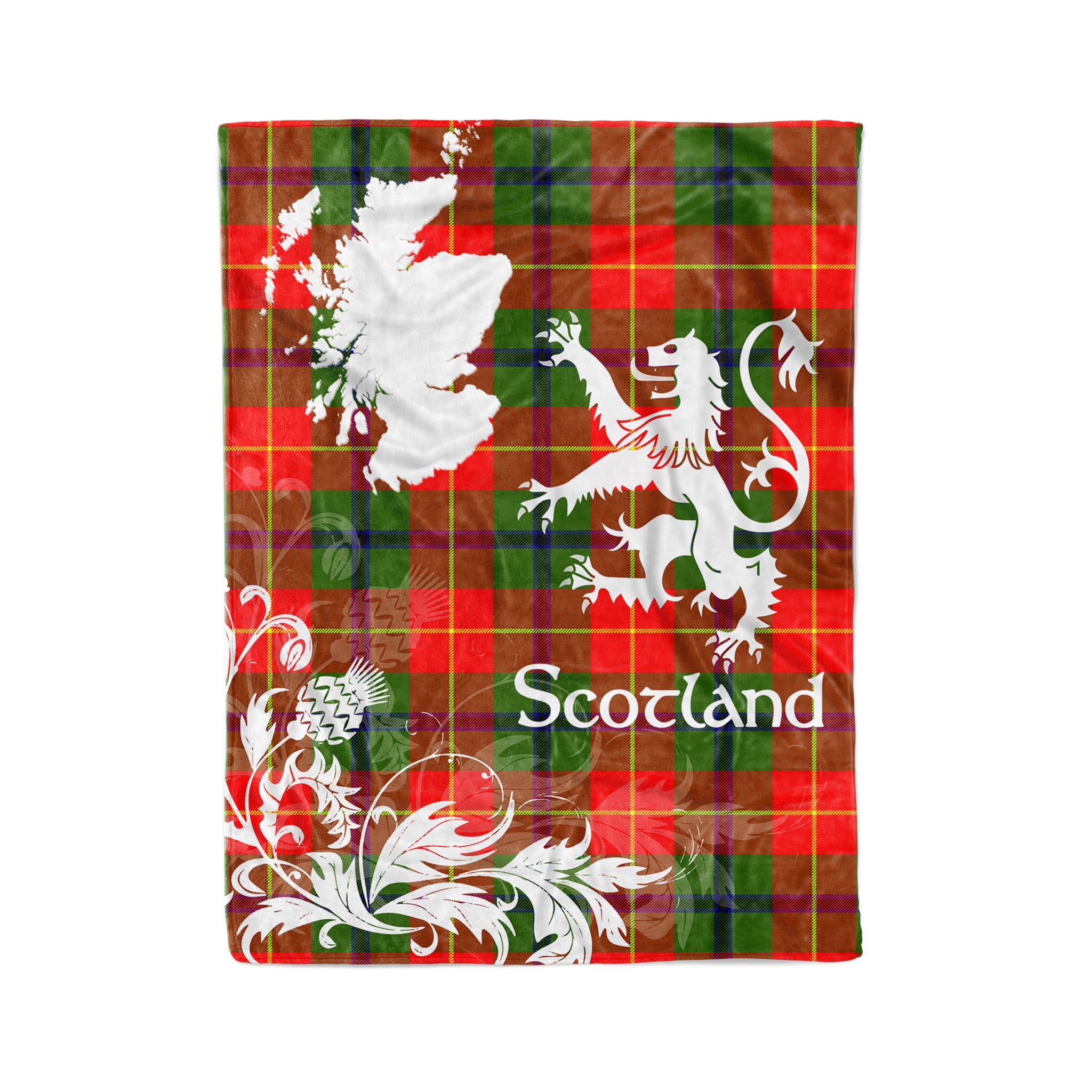 Tartan Plaid Fleece Blanket Tartan Blanket Thistle And Lion Scottish Clan Turnbull Plaid Blanket