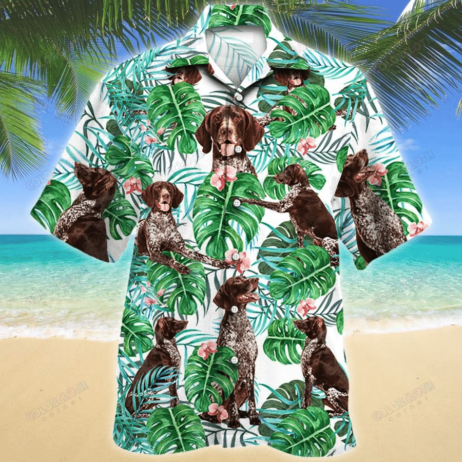 German Shorthaired Pointer Dog Tropical Plant Hawaii Shirt Ha56231