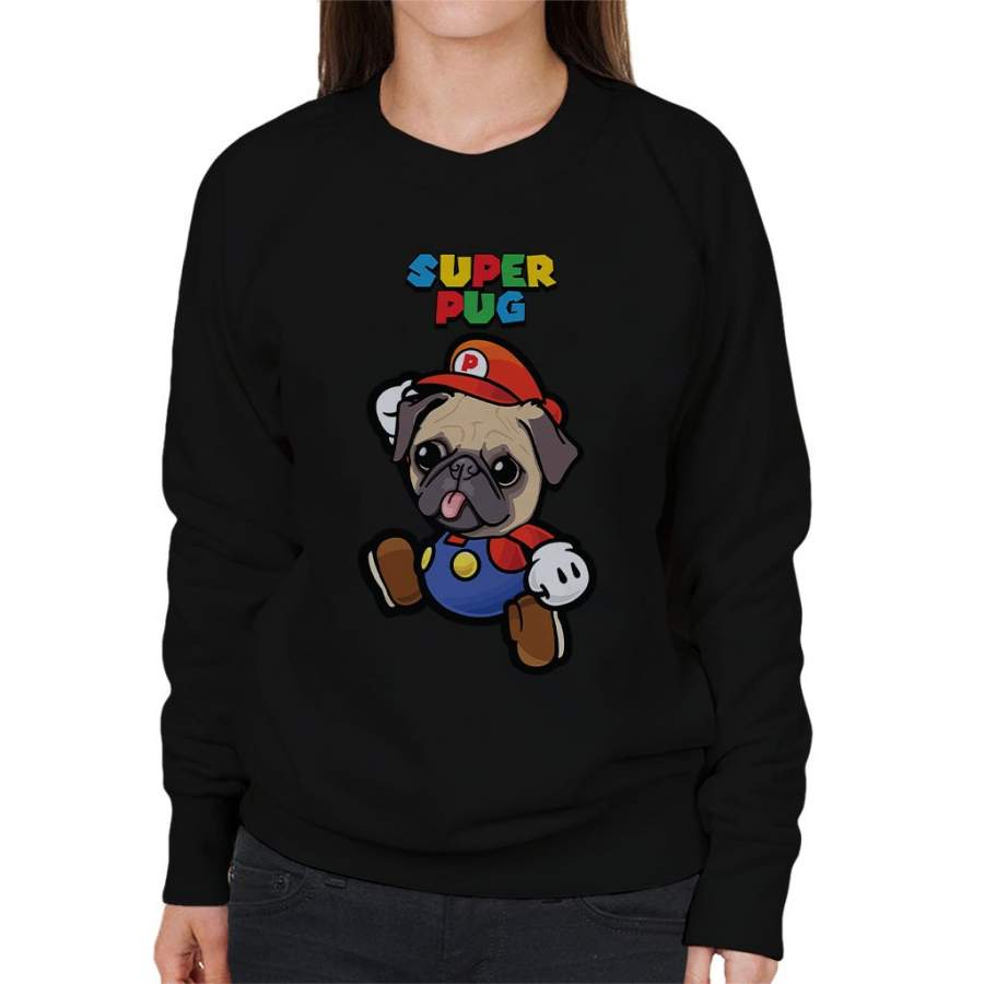 Super Mario Super Pug Women’s Sweatshirt