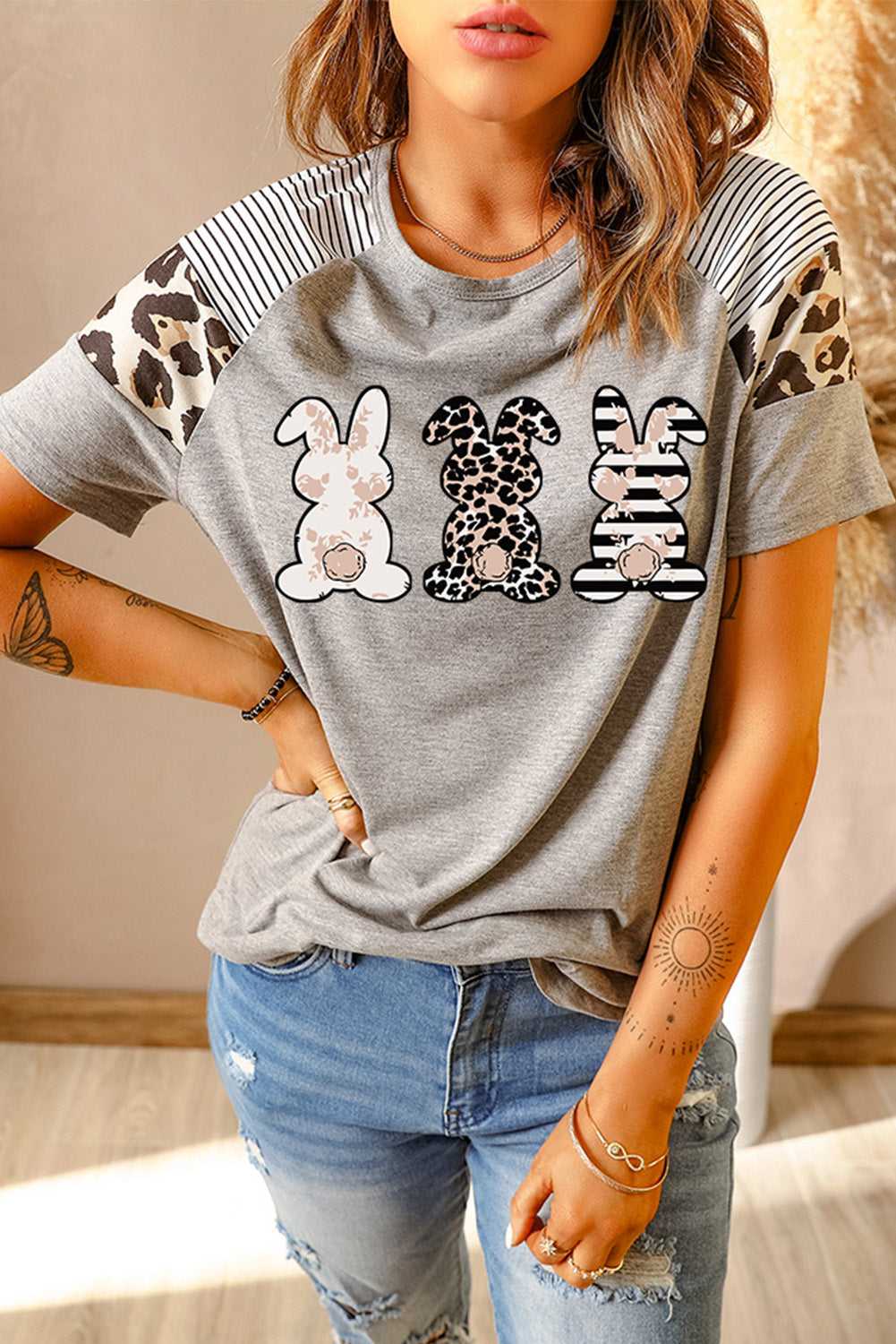 Rabbit Leopard Short Sleeve T-Shirt