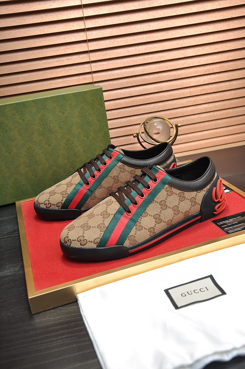 Gucci GG Monogram Low ‘Brown’ Shoes Sneakers, Men SNK829677874