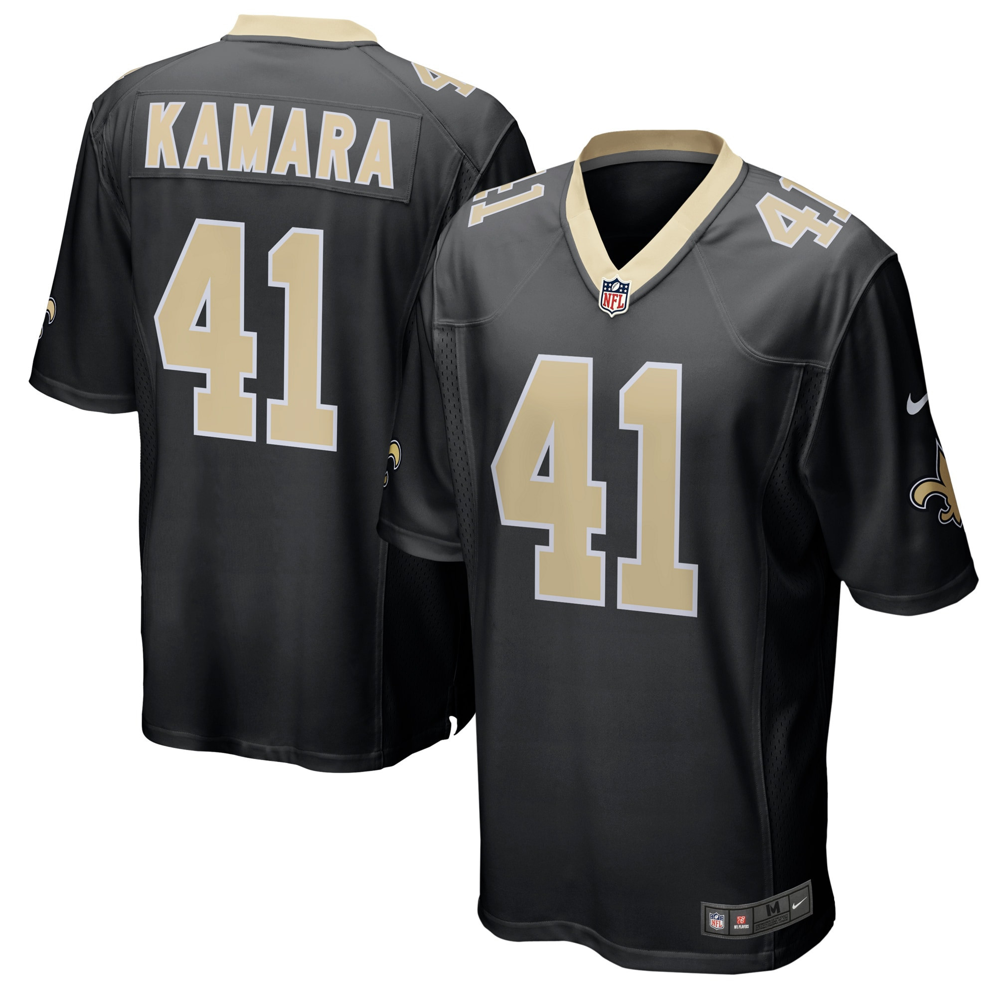 Alvin Kamara New Orleans Saints Game Player Jersey Black NFL