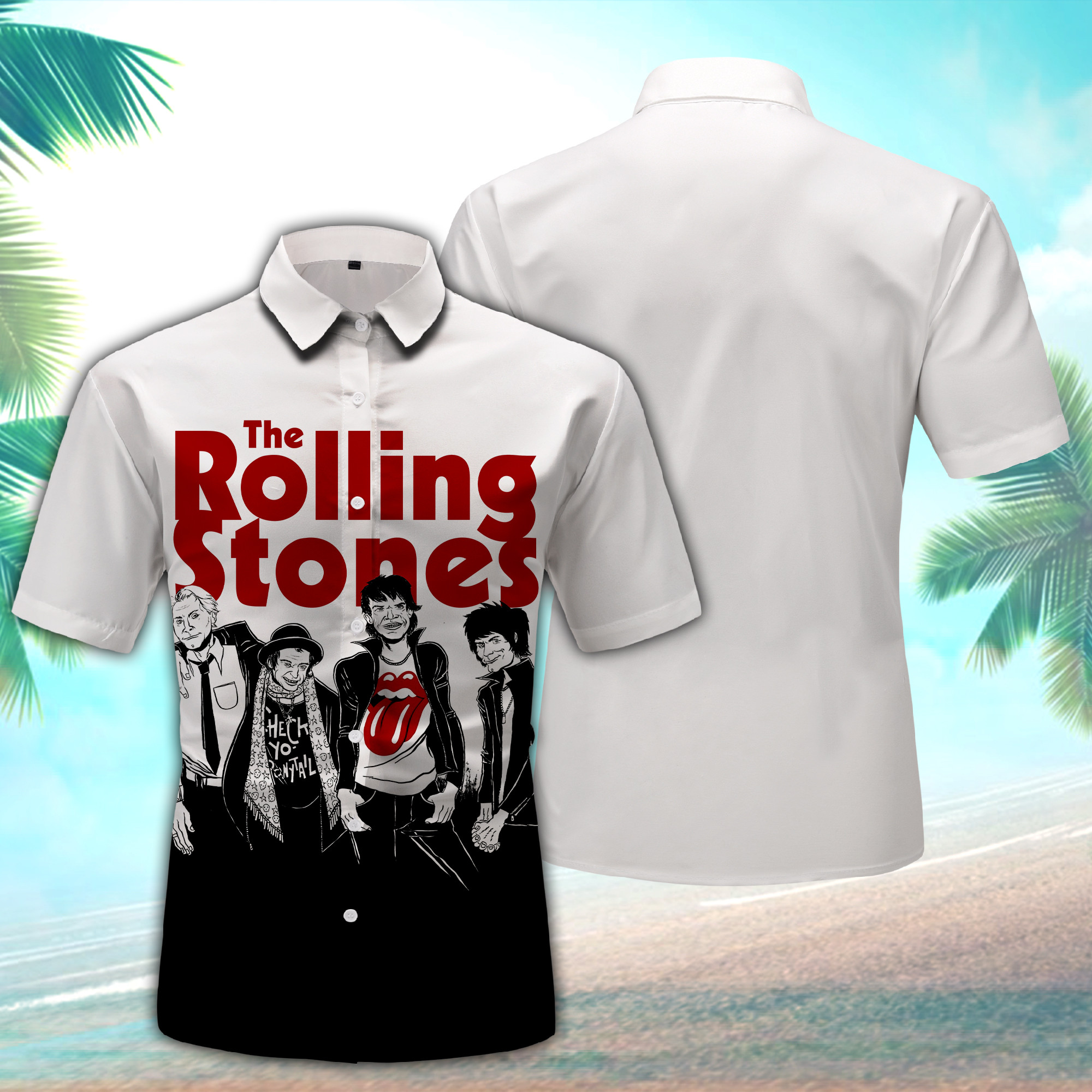 The Rolling Stones Rock ‘N Roll Legend Hawaiian Shirt