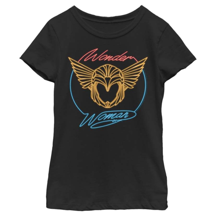 Wonder Woman 1984 Girl’s Golden Neon Helmet  T-Shirt