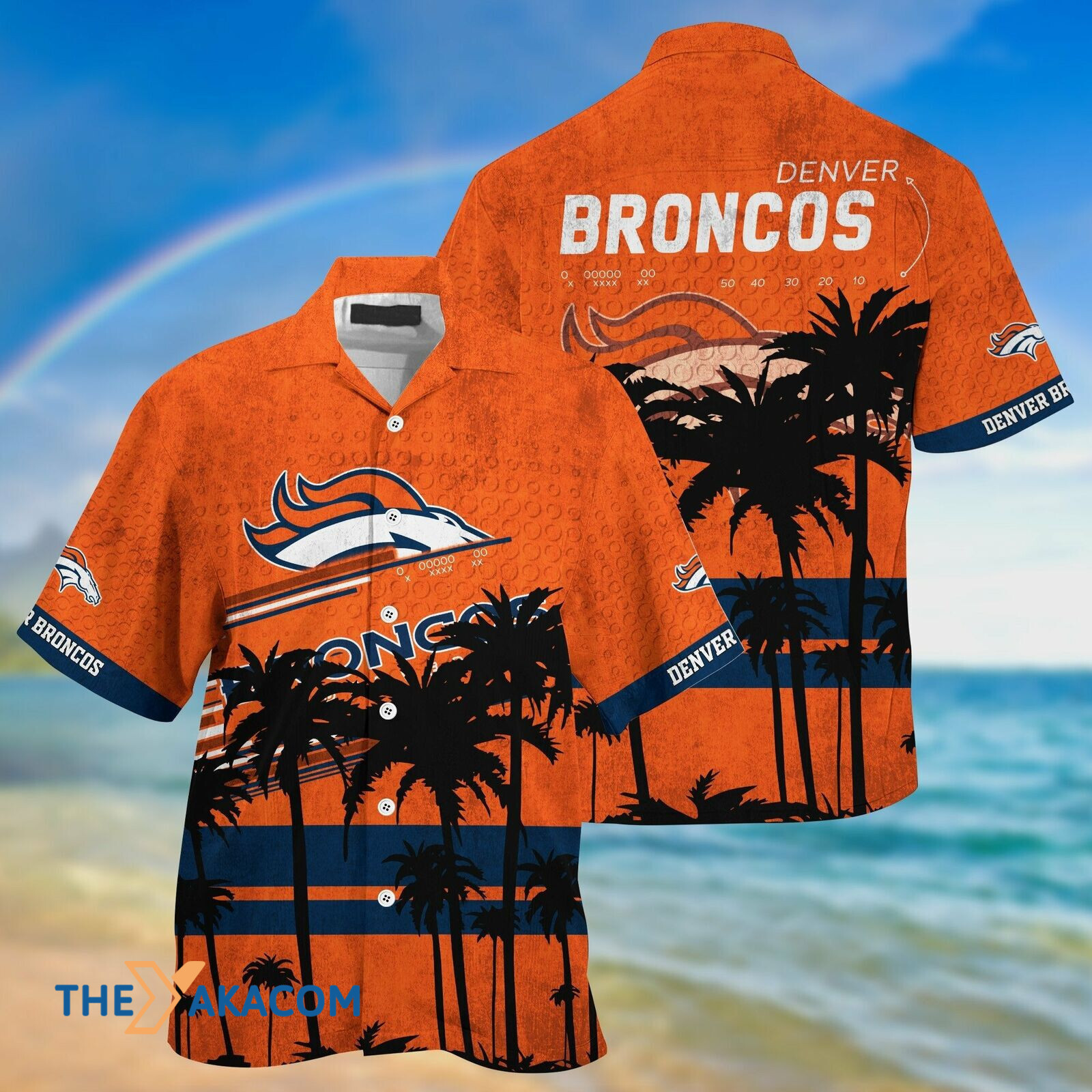 Denver Broncos Beach Coconut Trees Great Nfl Gift Short Sleeve Hawaii Shirt Ha27279