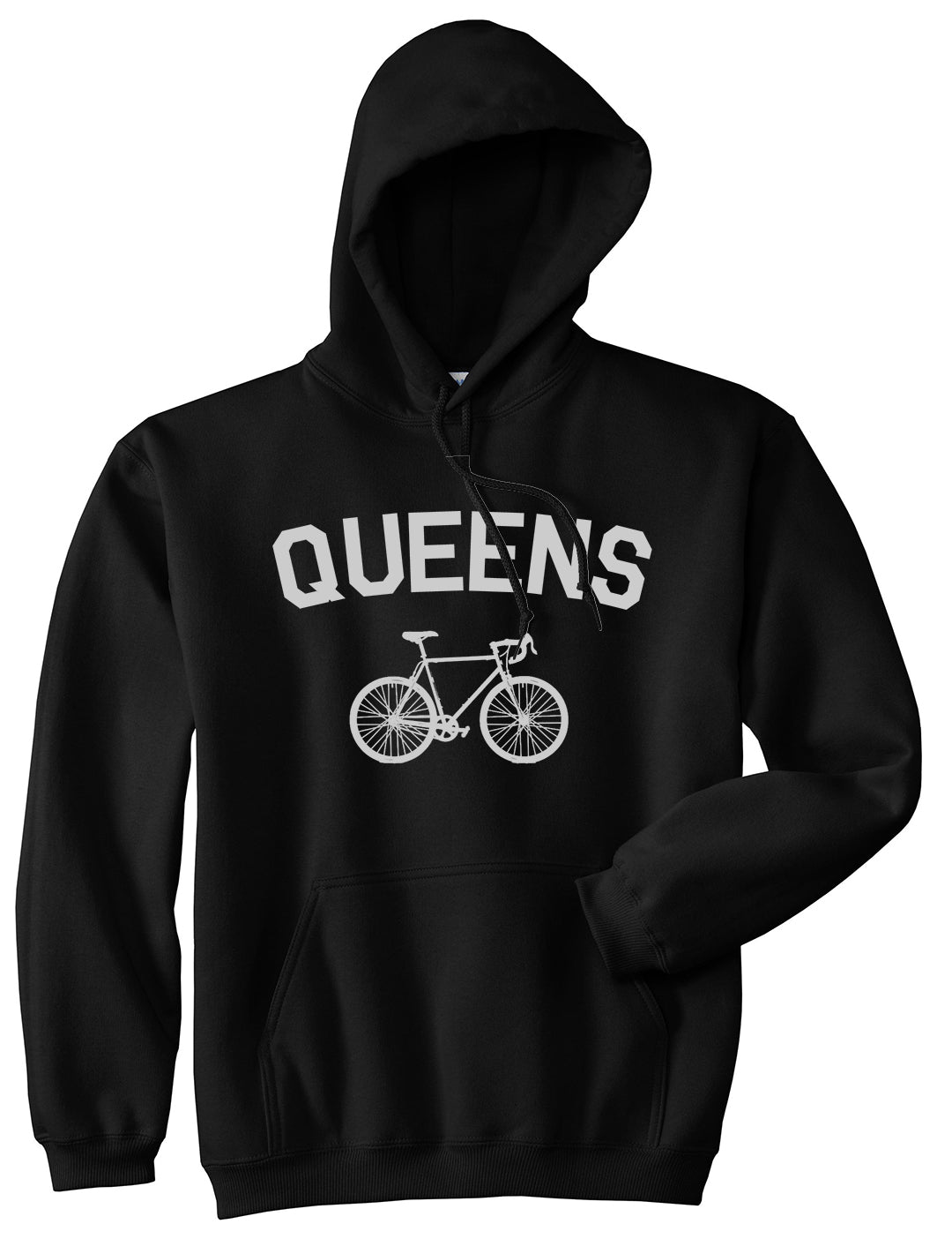 Queens New York Vintage Bike Cycling Mens Pullover Hoodie