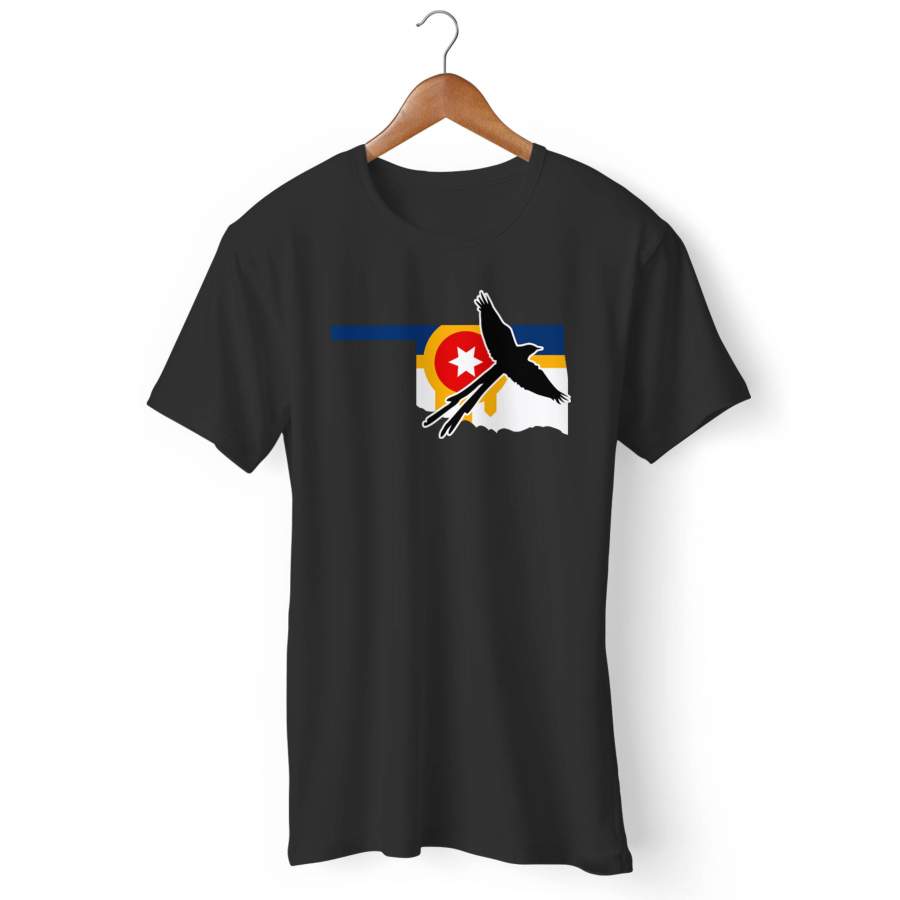 Oklahoma Tulsa Flag Scissor-Tail Bird Native American Man’s T-Shirt