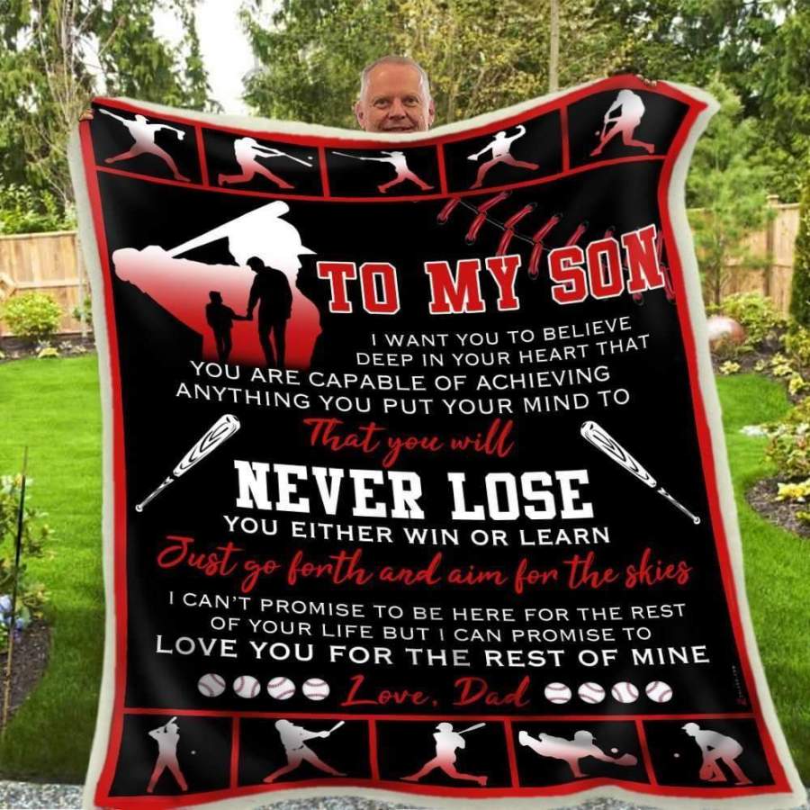 Blanket Gift For Son Who Loves Baseball You Will Never Lose