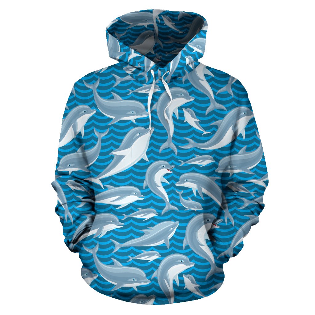 Dolphin Cute Print Pattern Pullover Hoodie