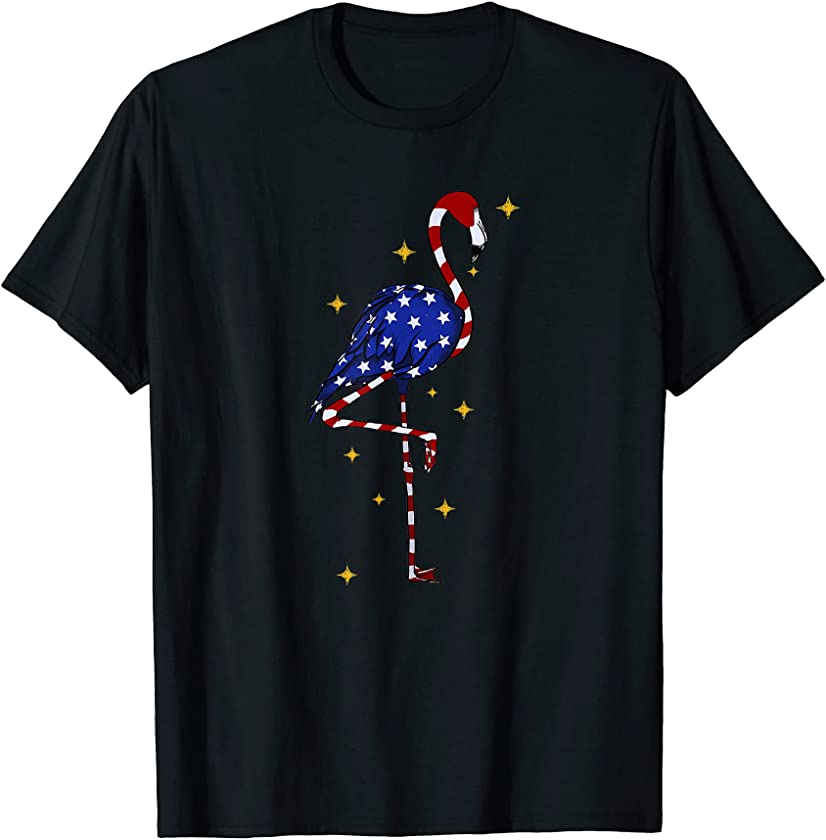 American Flamingo – Funny Patriotic Pink Bird Animal T-Shirt