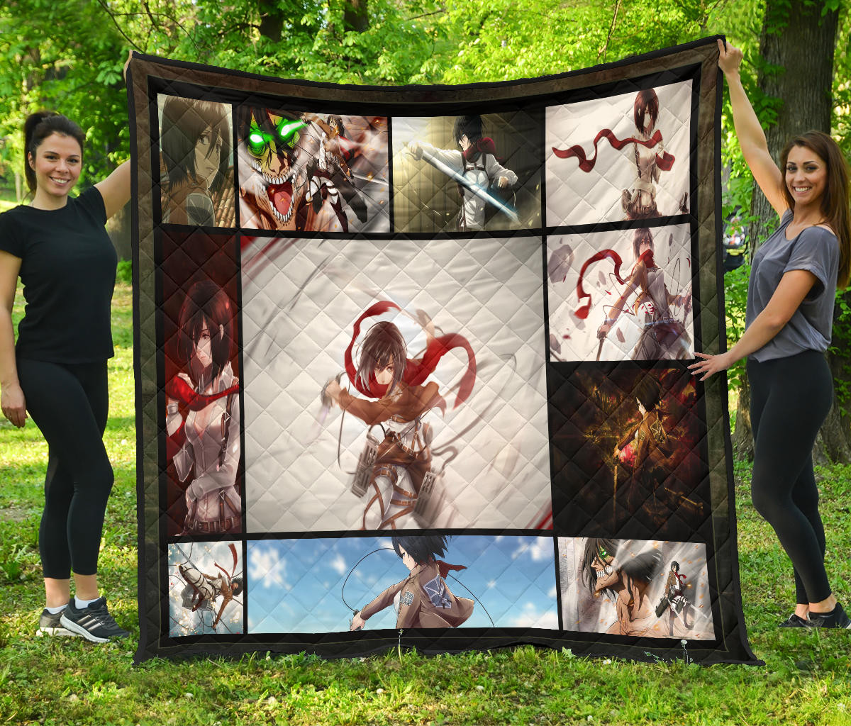 Mikasa Ackerman Attack On Titan Premium Quilt Blanket Anime Home Decor Custom For Fans Na031802